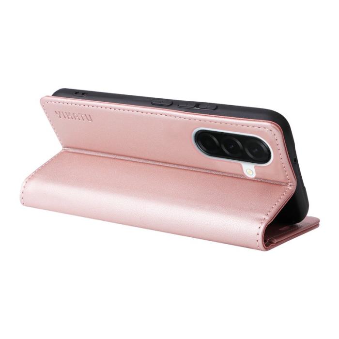 YIKATU - YIKATU Samsung Galaxy A37 Plånboksfodral Konstläder - Roséguld