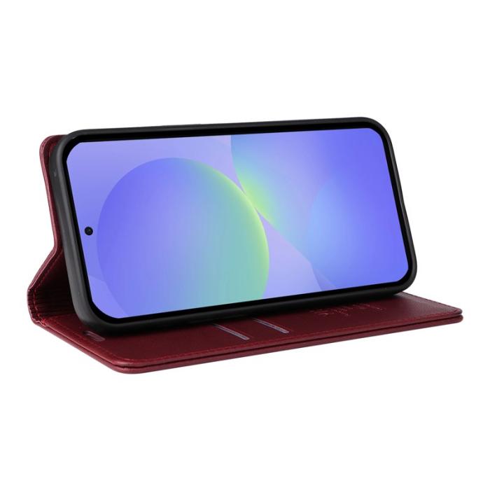 YIKATU - YIKATU Samsung Galaxy A37 Plånboksfodral Konstläder - Vinröd