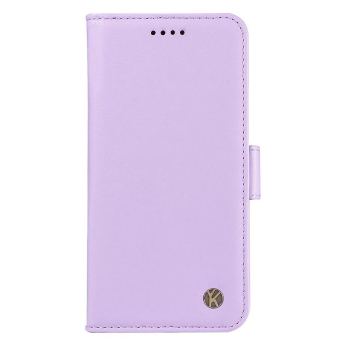YIKATU - YIKATU Samsung Galaxy A55 5G Fodral Äkta Läder Magnetisk - Ljus Lila