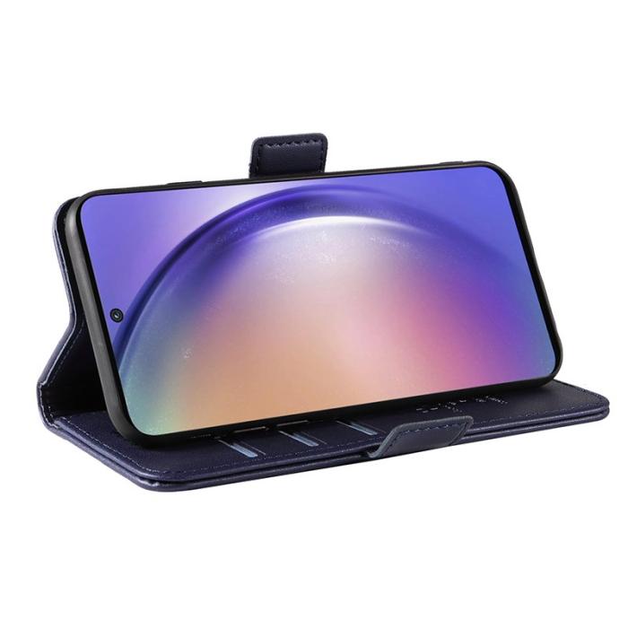YIKATU - YIKATU Samsung Galaxy A55 5G Fodral Äkta Läder Magnetlås - Safir