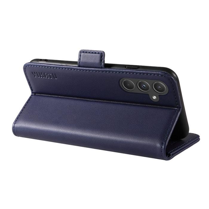 YIKATU - YIKATU Samsung Galaxy A55 5G Fodral Äkta Läder Magnetlås - Safir