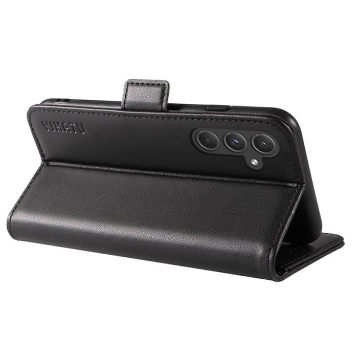 YIKATU - YIKATU Samsung Galaxy A55 5G Fodral Äkta Läder Magnetlås - Svart