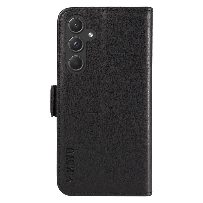 YIKATU - YIKATU Samsung Galaxy A55 5G Fodral Äkta Läder Magnetlås - Svart