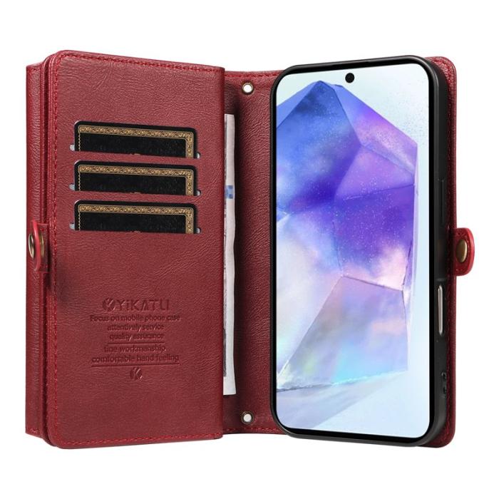 YIKATU - YIKATU Samsung Galaxy A55 5G Fodral Läder - Röd