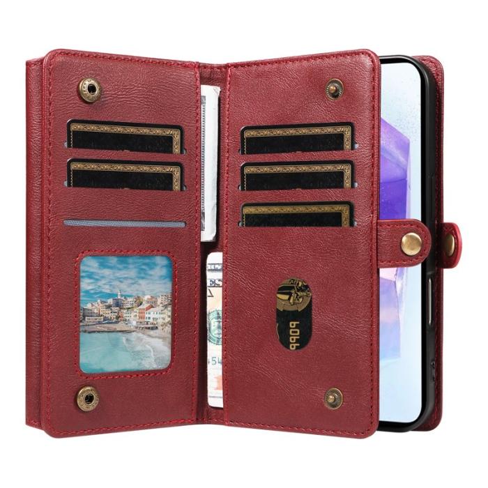 YIKATU - YIKATU Samsung Galaxy A55 5G Fodral Läder - Röd