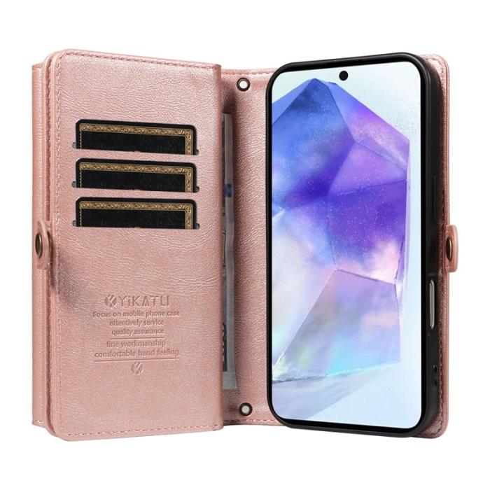 YIKATU - YIKATU Samsung Galaxy A55 5G Fodral Läder - Roséguld