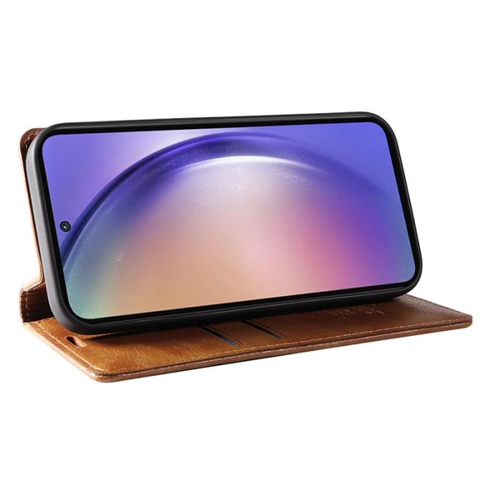 YIKATU - YIKATU Samsung Galaxy A55 5G Fodral Magnetisk Stängning PU Läder - Brun