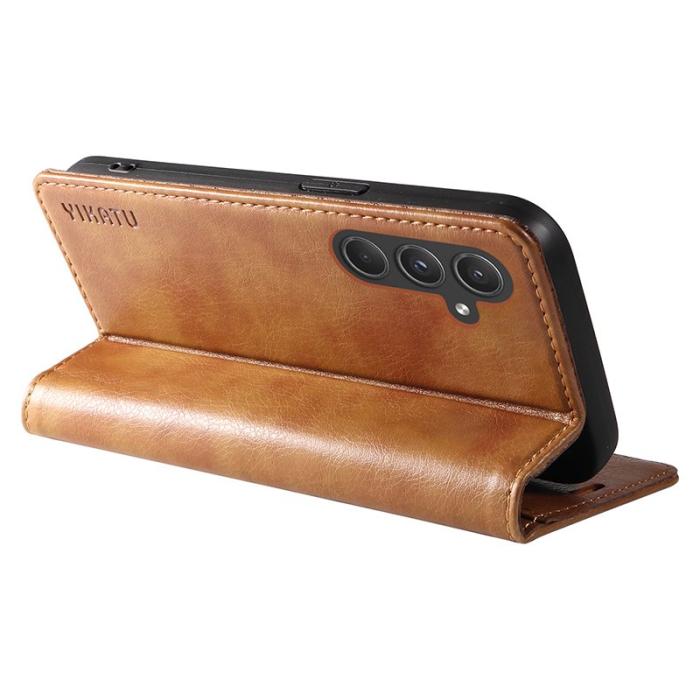 YIKATU - YIKATU Samsung Galaxy A55 5G Fodral Magnetisk Stängning PU Läder - Brun