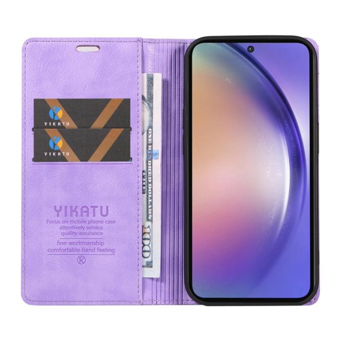YIKATU - YIKATU Samsung Galaxy A55 5G Fodral Magnetisk Stängning PU Läder - Lila