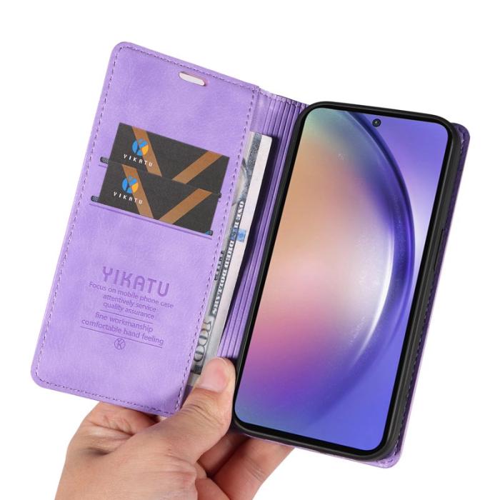 YIKATU - YIKATU Samsung Galaxy A55 5G Fodral Magnetisk Stängning PU Läder - Lila