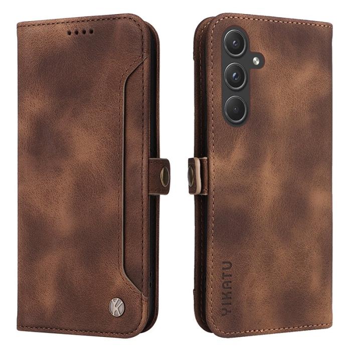 YIKATU - YIKATU Samsung Galaxy A55 5G Fodral PU Flip - Brun