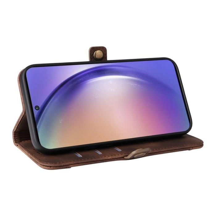 YIKATU - YIKATU Samsung Galaxy A55 5G Fodral PU Flip - Brun