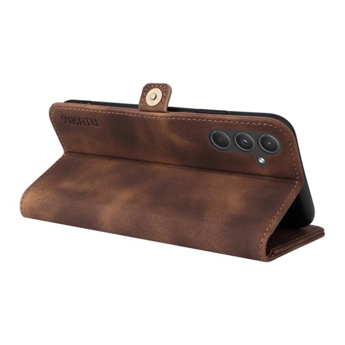 YIKATU - YIKATU Samsung Galaxy A55 5G Fodral PU Flip - Brun