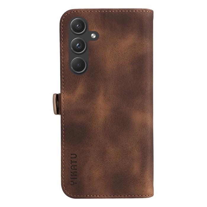 YIKATU - YIKATU Samsung Galaxy A55 5G Fodral PU Flip - Brun