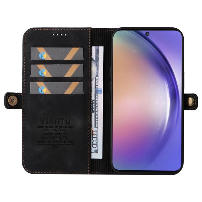 YIKATU - YIKATU Samsung Galaxy A55 5G Fodral PU Läder Flip - Svart