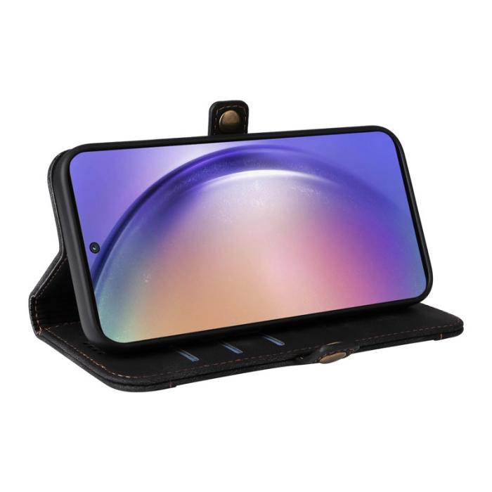 YIKATU - YIKATU Samsung Galaxy A55 5G Fodral PU Läder Flip - Svart