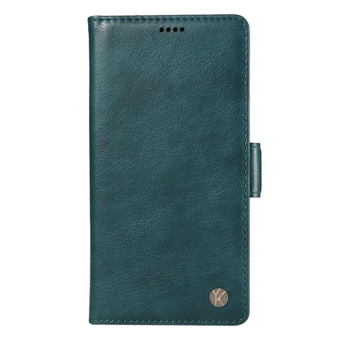 YIKATU - YIKATU Samsung Galaxy A55 5G Skal Äkta Läder Litchi Textur - Blå