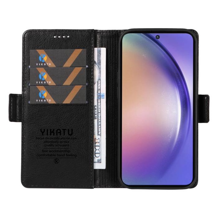 YIKATU - YIKATU Samsung Galaxy A55 5G Skal Äkta Läder - Svart