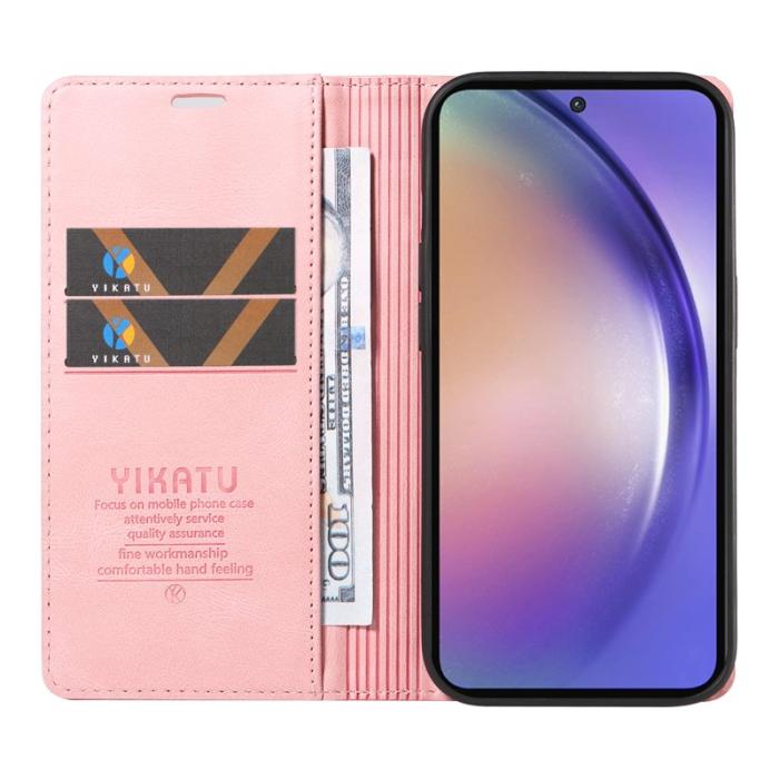 YIKATU - YIKATU Samsung Galaxy A55 5G Skal Konstläder - Rosa
