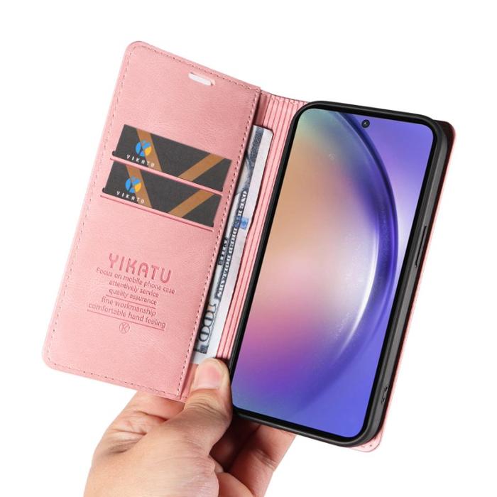 YIKATU - YIKATU Samsung Galaxy A55 5G Skal Konstläder - Rosa