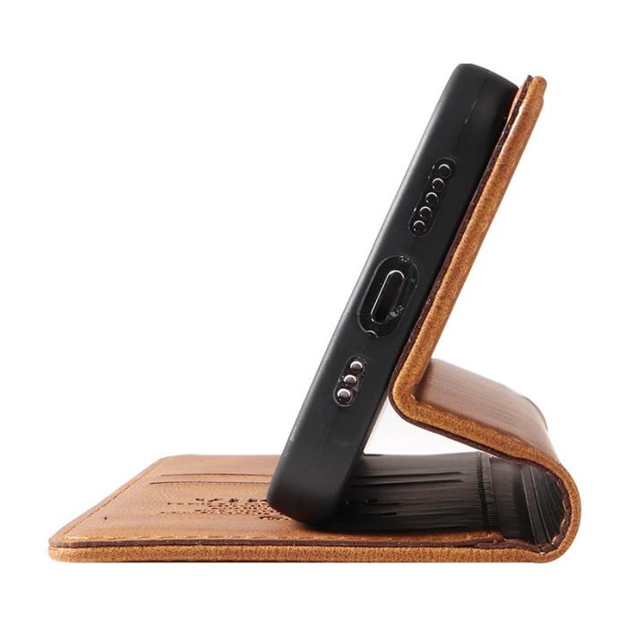 YIKATU - YIKATU Samsung Galaxy A55 5G Skal PU Läder - Brun