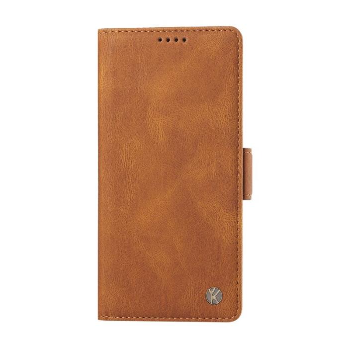 YIKATU - YIKATU Samsung Galaxy A57 Fodral Äkta Läder - Brun