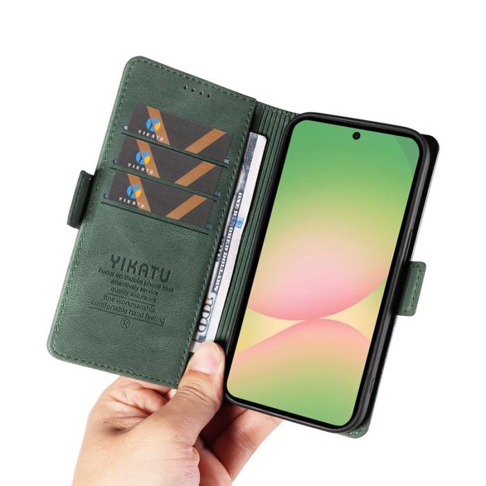 YIKATU - YIKATU Samsung Galaxy A57 Fodral Äkta Läder - Grön