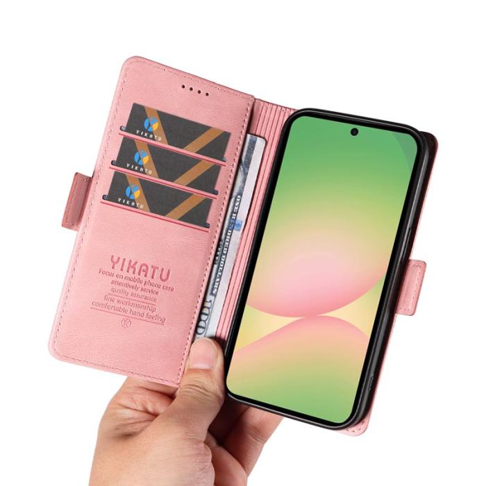YIKATU - YIKATU Samsung Galaxy A57 Fodral Äkta Läder - Rosa