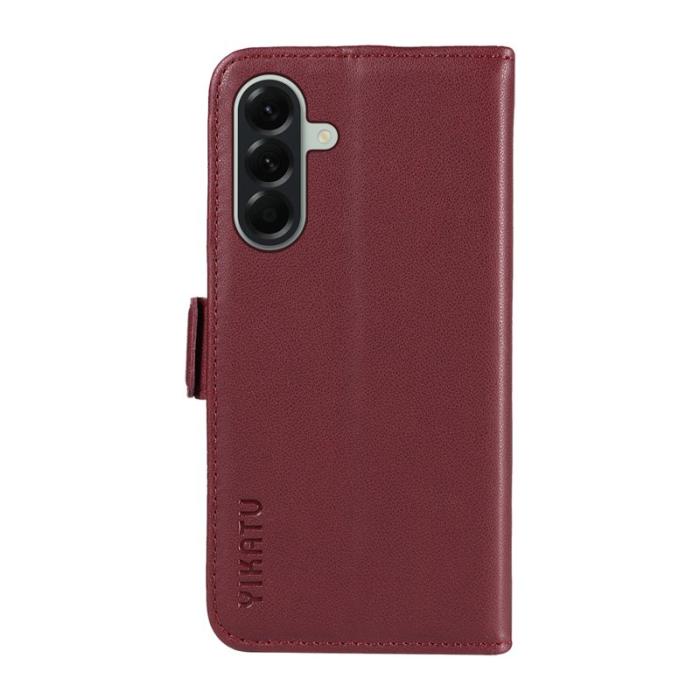 YIKATU - YIKATU Samsung Galaxy A57 Fodral Läder Ställ Skydd - Vinröd