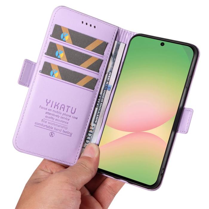 YIKATU - YIKATU Samsung Galaxy A57 Fodral Läder Ställfunktion - Ljuslila