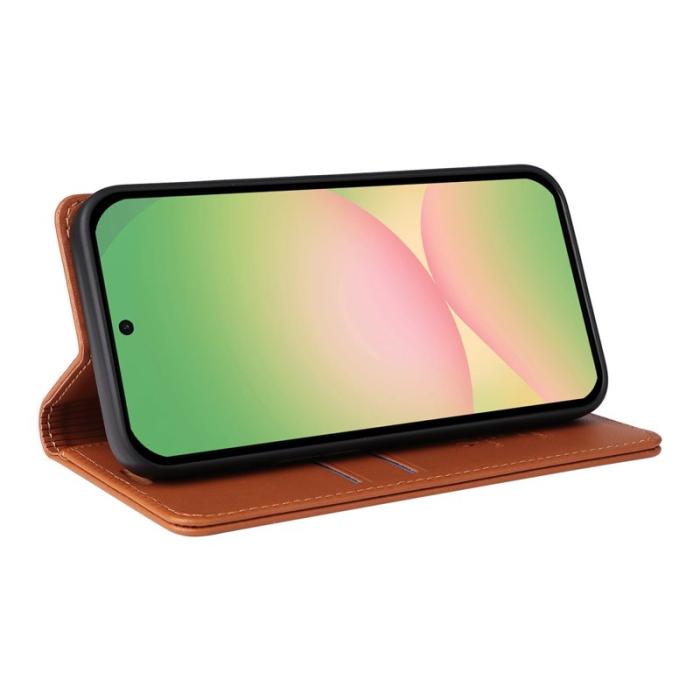 YIKATU - YIKATU Samsung Galaxy A57 Fodral PU Läder - Brun