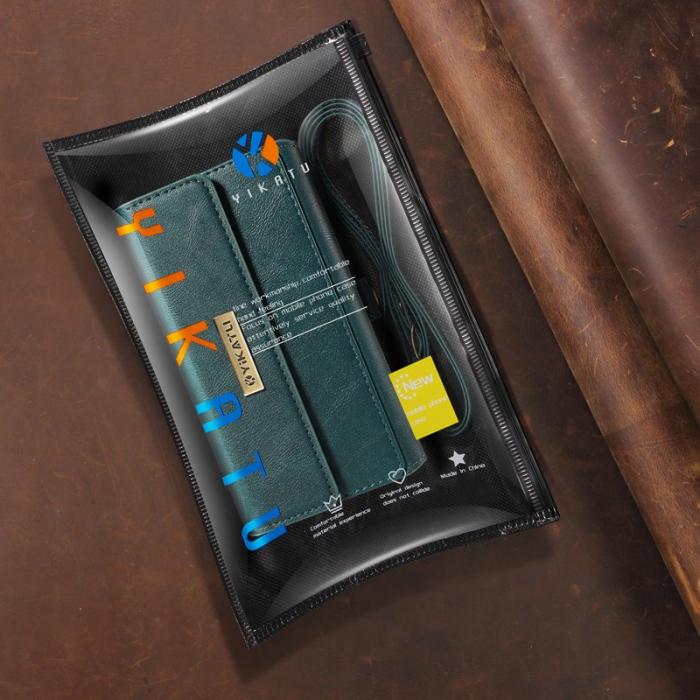 OEM - YIKATU Samsung Galaxy S26 Fodral Läder Med Axelrem - Grön