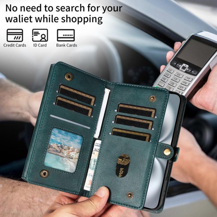 OEM - YIKATU Samsung Galaxy S26 Fodral Läder Med Axelrem - Grön