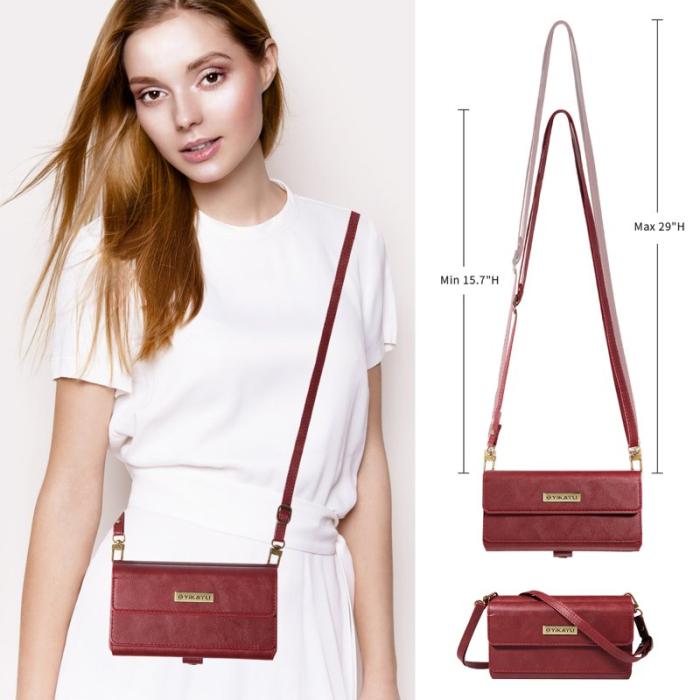 YIKATU - YIKATU Samsung Galaxy S26 Fodral Läder Med Axelrem - Röd