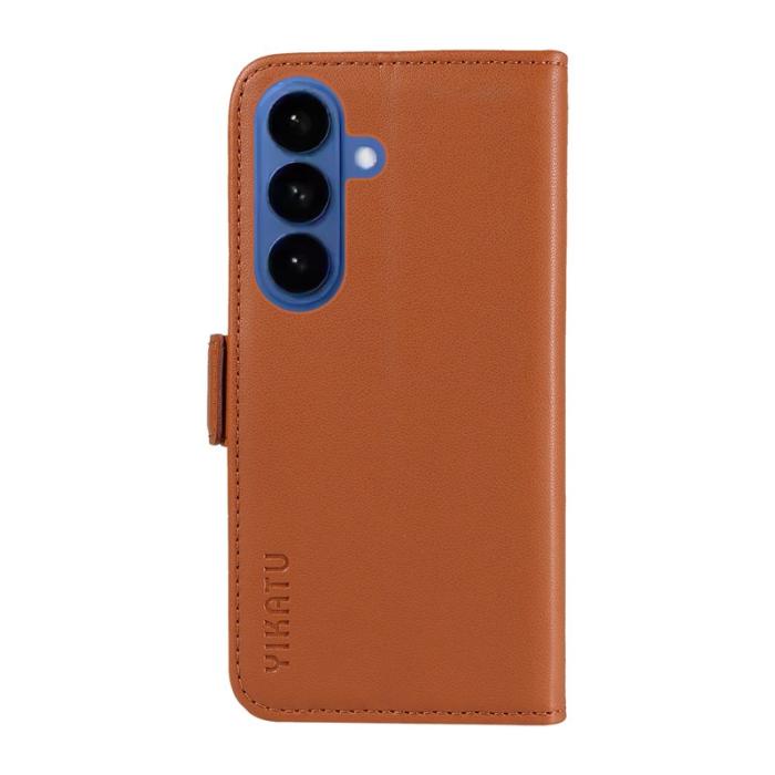 OEM - YIKATU Samsung Galaxy S26 / S26 Pro Fodral Äkta Läder Ställ - Brun