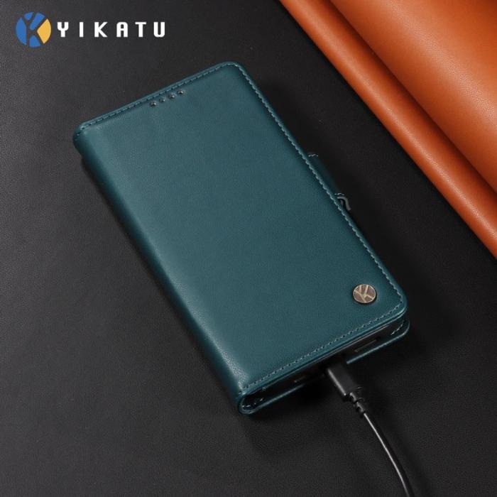 OEM - YIKATU Samsung Galaxy S26 / S26 Pro Fodral Äkta Läder Ställ - Grön