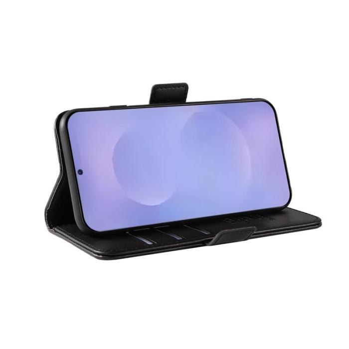 OEM - YIKATU Samsung Galaxy S26 / S26 Pro Fodral Äkta Läder Ställ - Svart