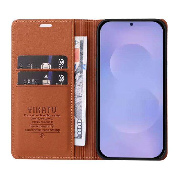 OEM - YIKATU Samsung Galaxy S26 / S26 Pro Skal Konstläder - Brun