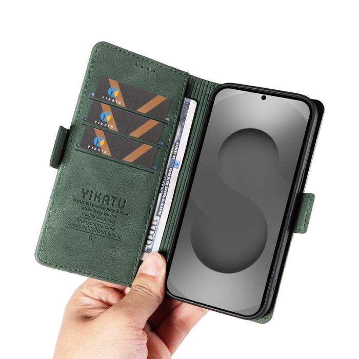 YIKATU - YIKATU Samsung Galaxy S26 Ultra Fodral Äkta Läder - Grön