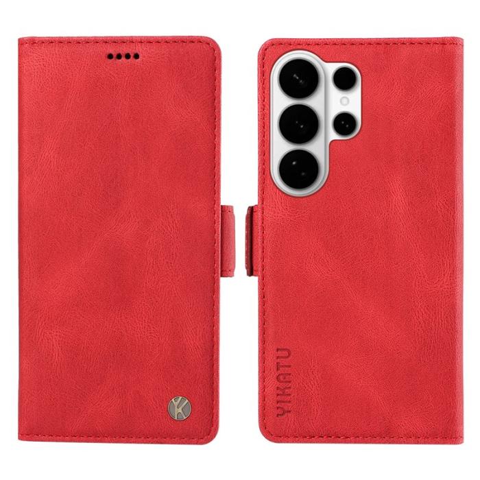 YIKATU - YIKATU Samsung Galaxy S26 Ultra Fodral Äkta Läder - Röd