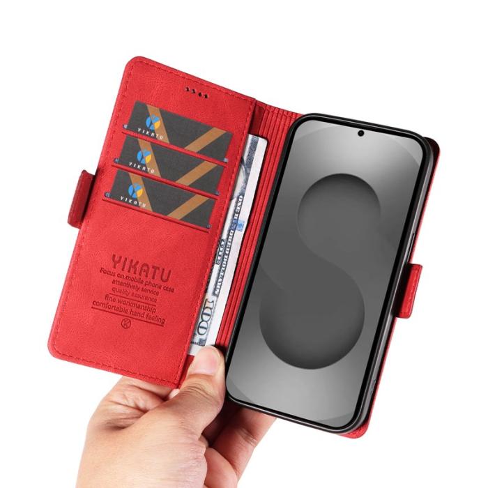 YIKATU - YIKATU Samsung Galaxy S26 Ultra Fodral Äkta Läder - Röd