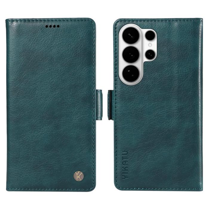 YIKATU - YIKATU Samsung Galaxy S26 Ultra Fodral Konstläder Litchi - Blå
