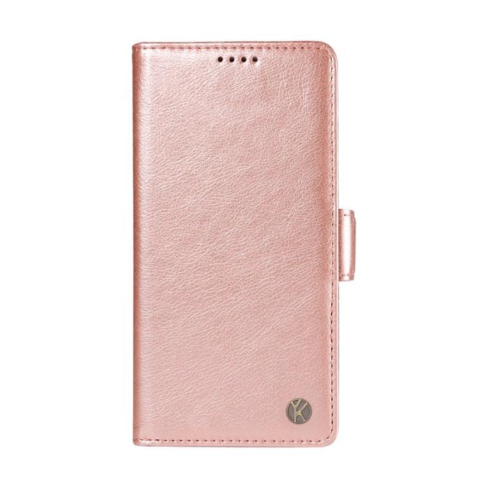 OEM - YIKATU Samsung Galaxy S26 Ultra Fodral Konstläder Litchi - Roséguld