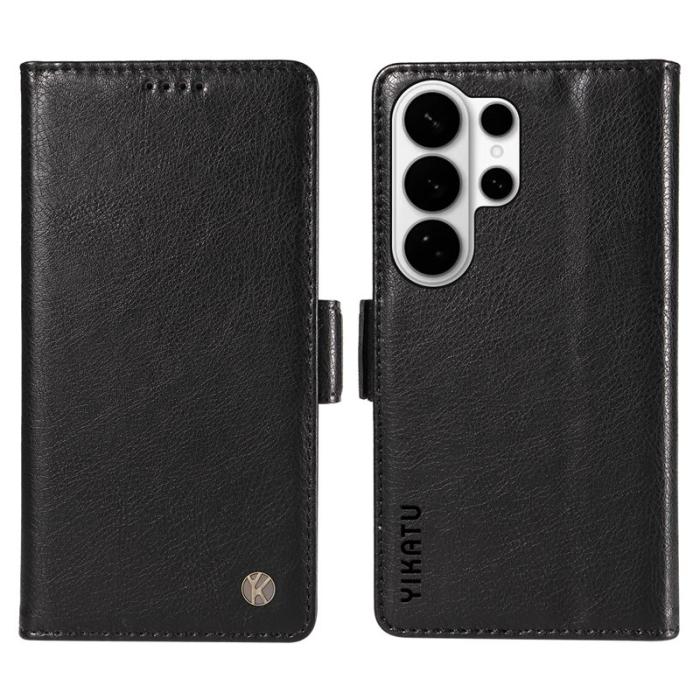 OEM - YIKATU Samsung Galaxy S26 Ultra Fodral Konstläder Litchi - Svart