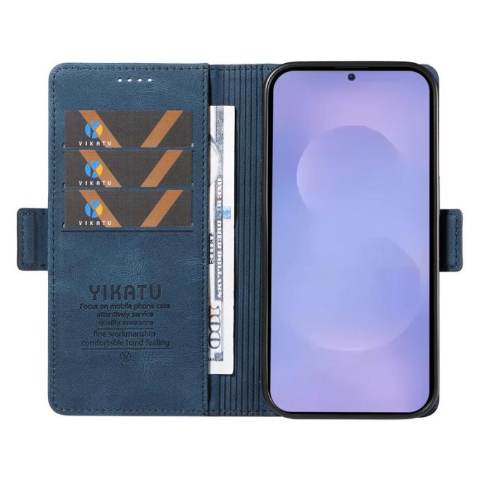 YIKATU - YIKATU Samsung Galaxy S26 / S26 Pro Fodral Äkta Läder - Blå
