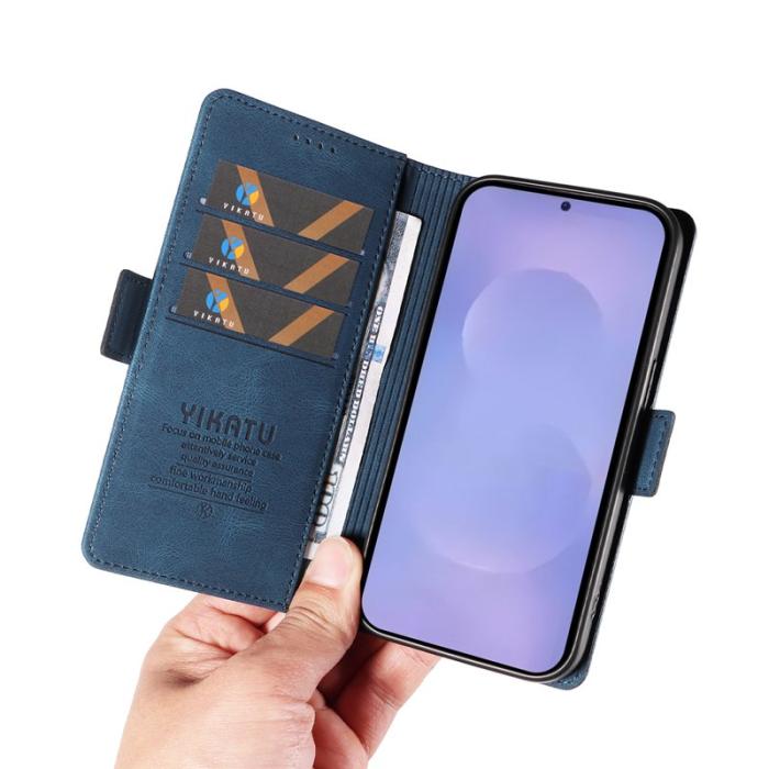 YIKATU - YIKATU Samsung Galaxy S26 / S26 Pro Fodral Äkta Läder - Blå