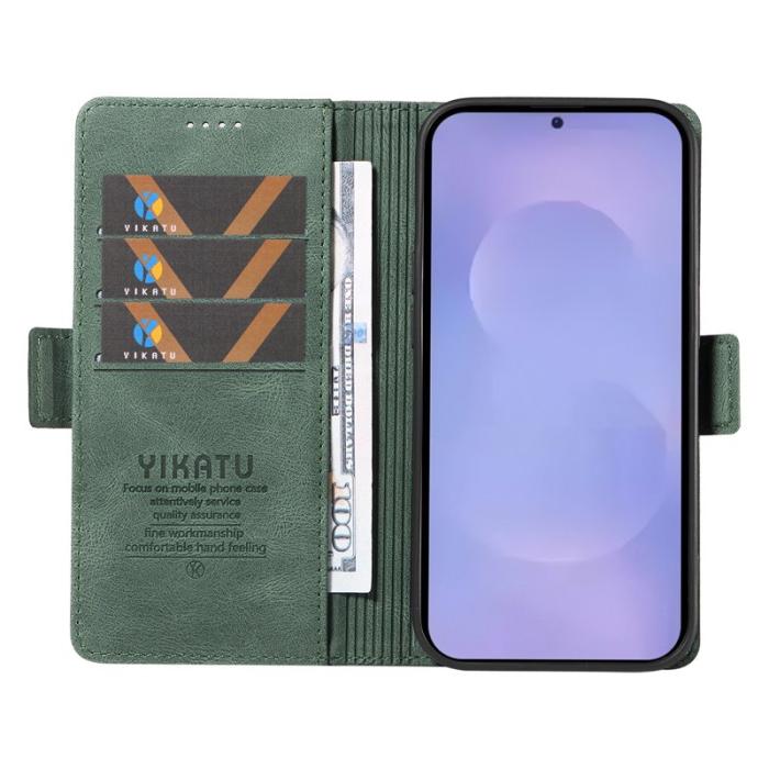 YIKATU - YIKATU Samsung Galaxy S26 / S26 Pro Fodral Äkta Läder - Grön