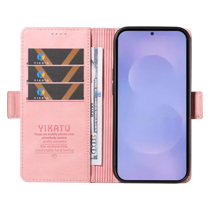 YIKATU - YIKATU Samsung Galaxy S26 / S26 Pro Fodral Äkta Läder - Rosa