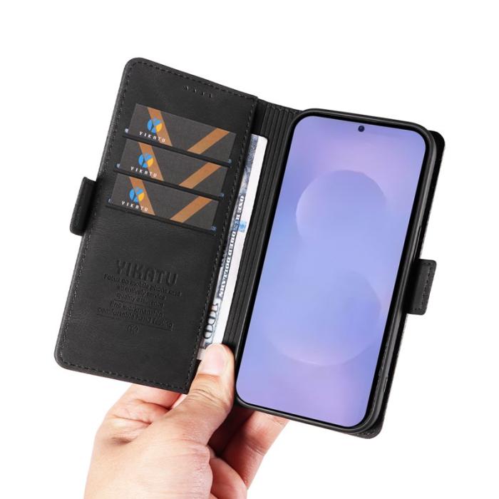 YIKATU - YIKATU Samsung Galaxy S26 / S26 Pro Fodral Äkta Läder - Svart