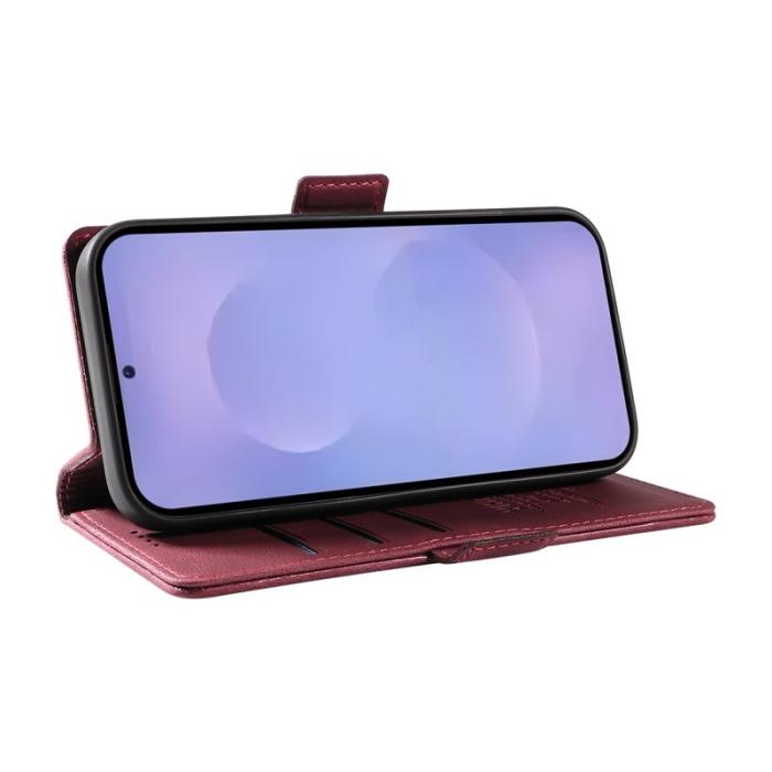 YIKATU - YIKATU Samsung Galaxy S26 / S26 Pro Fodral Äkta Läder - Vinröd